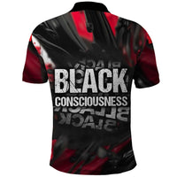Steve Biko Polo Shirt with Black Consciousness Portrait, Power Fist Symbol and Red-Black Freedom - Wonder Print Shop