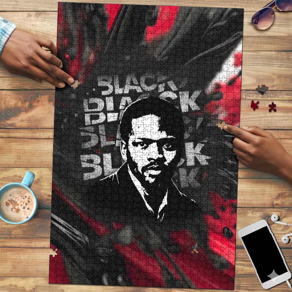 Steve Biko Puzzle with Black Consciousness Portrait, Power Fist Symbol and Red-Black Freedom - Wonder Print Shop