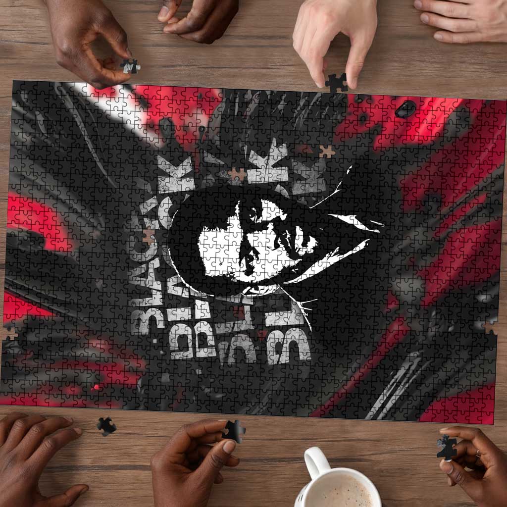 Steve Biko Puzzle with Black Consciousness Portrait, Power Fist Symbol and Red-Black Freedom - Wonder Print Shop