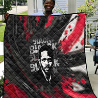 Steve Biko Quilt with Black Consciousness Portrait, Power Fist Symbol and Red-Black Freedom - Wonder Print Shop