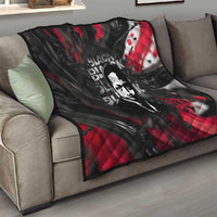 Steve Biko Quilt with Black Consciousness Portrait, Power Fist Symbol and Red-Black Freedom - Wonder Print Shop