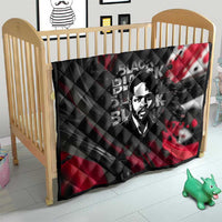 Steve Biko Quilt with Black Consciousness Portrait, Power Fist Symbol and Red-Black Freedom - Wonder Print Shop