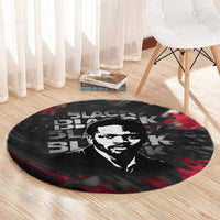 Steve Biko Round Carpet with Black Consciousness Portrait, Power Fist Symbol and Red-Black Freedom - Wonder Print Shop