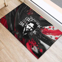 Steve Biko Rubber Doormat with Black Consciousness Portrait, Power Fist Symbol and Red-Black Freedom - Wonder Print Shop