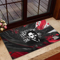 Steve Biko Rubber Doormat with Black Consciousness Portrait, Power Fist Symbol and Red-Black Freedom - Wonder Print Shop