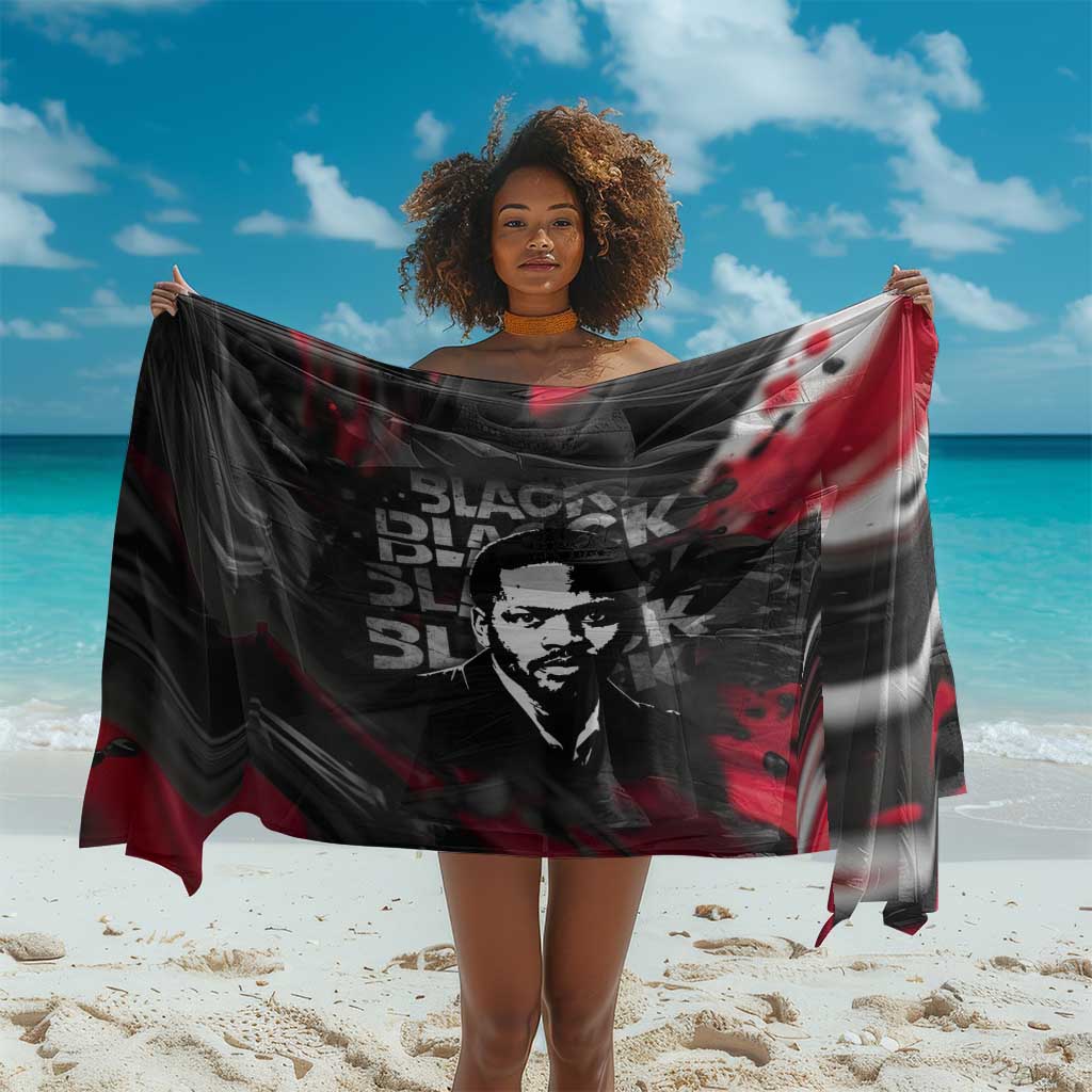 Steve Biko Sarong with Black Consciousness Portrait, Power Fist Symbol and Red-Black Freedom - Wonder Print Shop