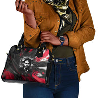 Steve Biko Shoulder Handbag with Black Consciousness Portrait, Power Fist Symbol and Red-Black Freedom - Wonder Print Shop