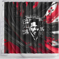 Steve Biko Shower Curtain with Black Consciousness Portrait, Power Fist Symbol and Red-Black Freedom - Wonder Print Shop