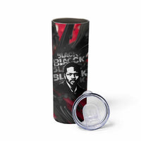 Steve Biko Skinny Tumbler with Black Consciousness Portrait, Power Fist Symbol and Red-Black Freedom - Wonder Print Shop