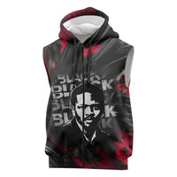 Steve Biko Sleeveless Zip Hoodie with Black Consciousness Portrait, Power Fist Symbol and Red-Black Freedom - Wonder Print Shop