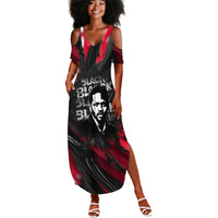 Steve Biko Summer Maxi Dress with Black Consciousness Portrait, Power Fist Symbol and Red-Black Freedom - Wonder Print Shop