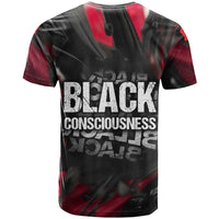 Steve Biko T shirt with Black Consciousness Portrait, Power Fist Symbol and Red-Black Freedom - Wonder Print Shop