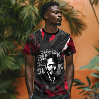 Steve Biko T shirt with Black Consciousness Portrait, Power Fist Symbol and Red-Black Freedom - Wonder Print Shop