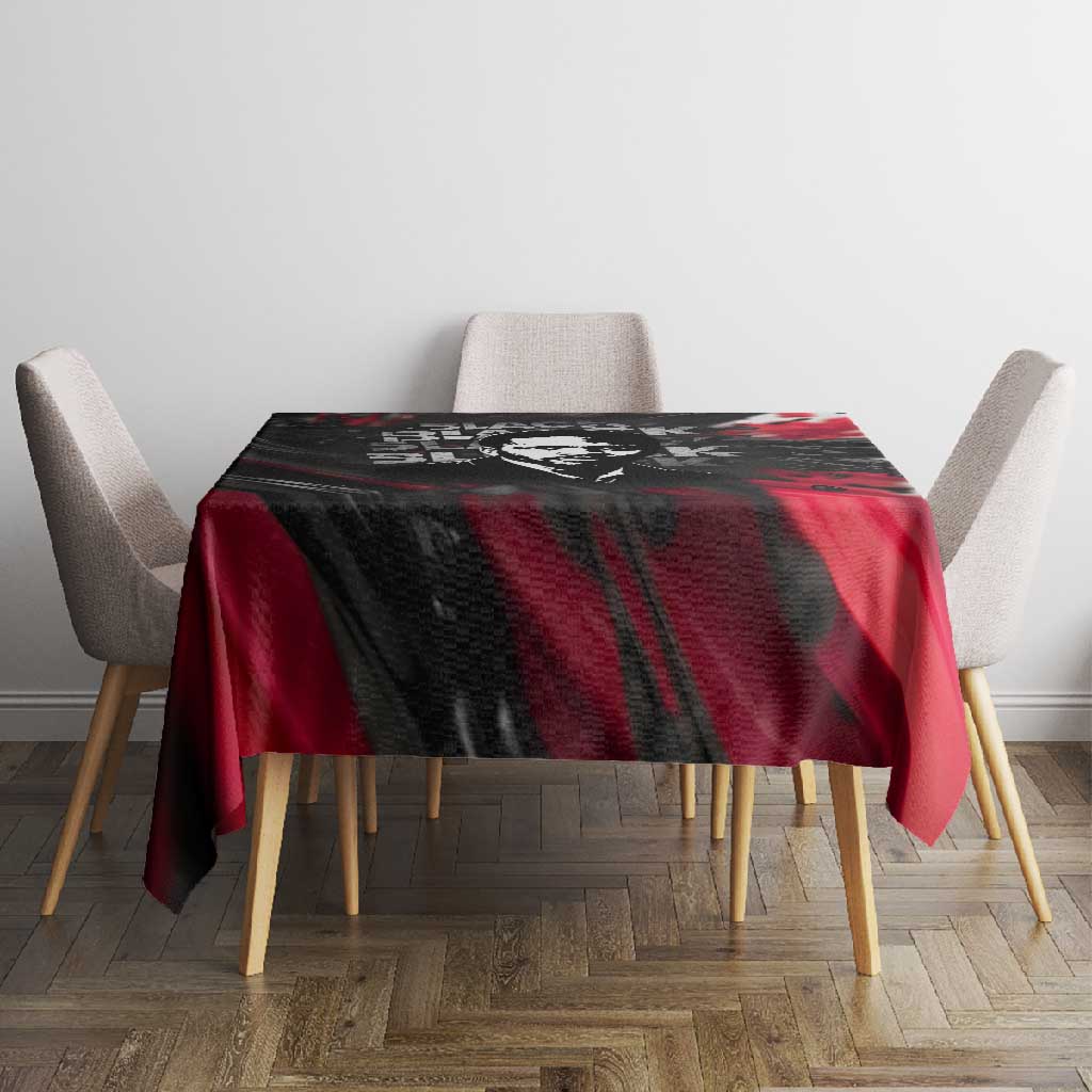 Steve Biko Tablecloth with Black Consciousness Portrait, Power Fist Symbol and Red-Black Freedom - Wonder Print Shop