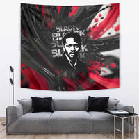 Steve Biko Tapestry with Black Consciousness Portrait, Power Fist Symbol and Red-Black Freedom - Wonder Print Shop