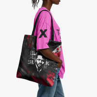 Steve Biko Tote Bag with Black Consciousness Portrait, Power Fist Symbol and Red-Black Freedom - Wonder Print Shop