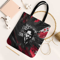 Steve Biko Tote Bag with Black Consciousness Portrait, Power Fist Symbol and Red-Black Freedom - Wonder Print Shop