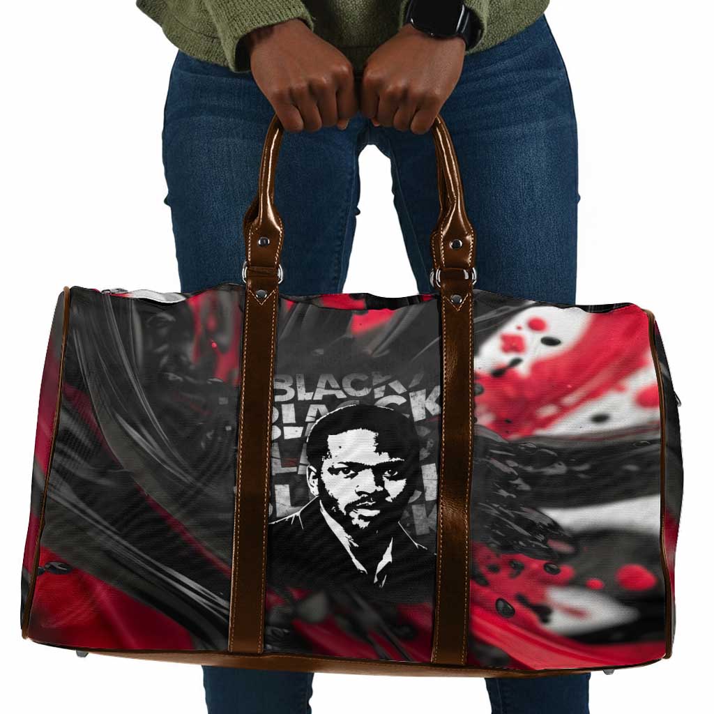 Steve Biko Travel Bag with Black Consciousness Portrait, Power Fist Symbol and Red-Black Freedom - Wonder Print Shop