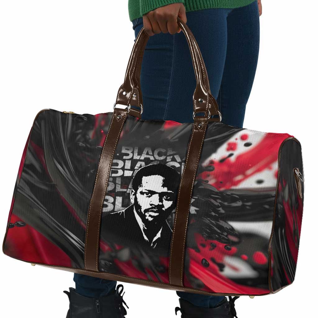 Steve Biko Travel Bag with Black Consciousness Portrait, Power Fist Symbol and Red-Black Freedom - Wonder Print Shop