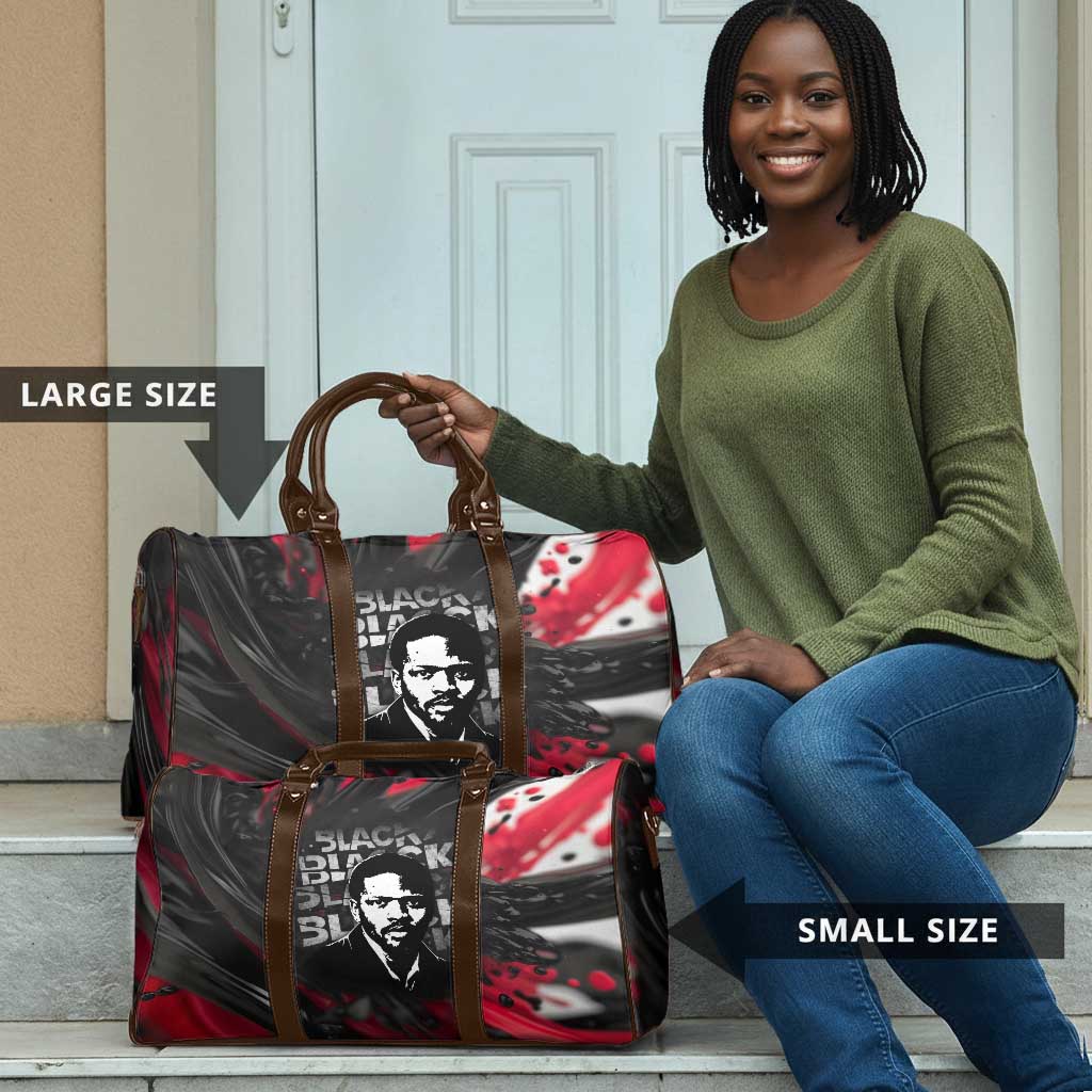 Steve Biko Travel Bag with Black Consciousness Portrait, Power Fist Symbol and Red-Black Freedom - Wonder Print Shop