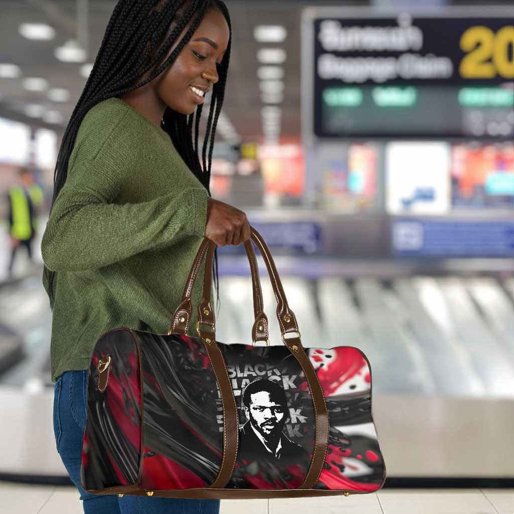 Steve Biko Travel Bag with Black Consciousness Portrait, Power Fist Symbol and Red-Black Freedom - Wonder Print Shop