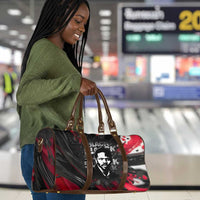 Steve Biko Travel Bag with Black Consciousness Portrait, Power Fist Symbol and Red-Black Freedom - Wonder Print Shop