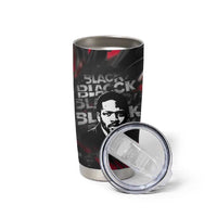 Steve Biko Tumbler Cup with Black Consciousness Portrait, Power Fist Symbol and Red-Black Freedom - Wonder Print Shop