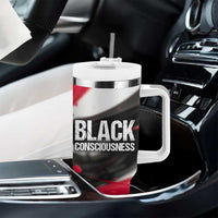 Steve Biko Tumbler With Handle with Black Consciousness Portrait, Power Fist Symbol and Red-Black Freedom - Wonder Print Shop