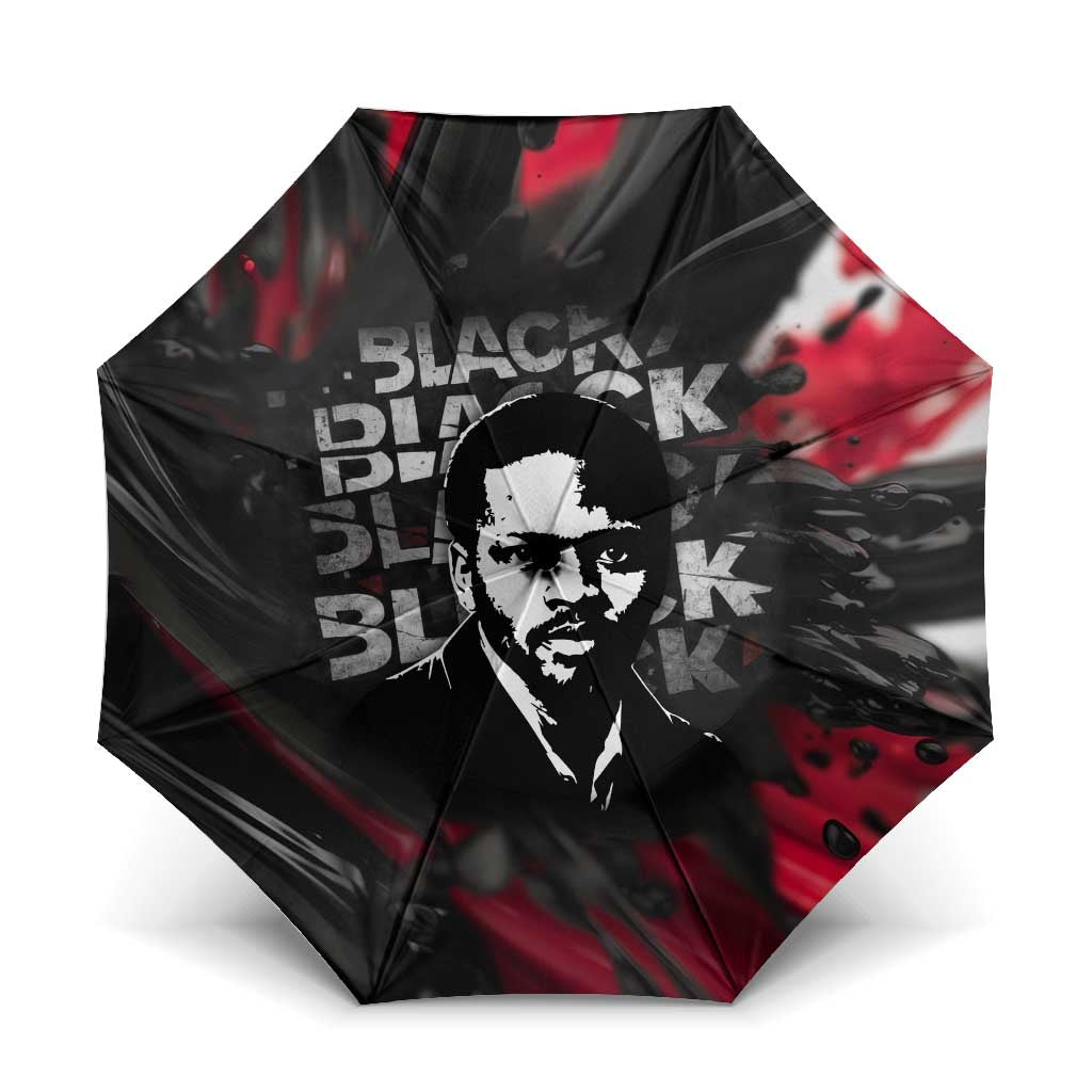Steve Biko Umbrella with Black Consciousness Portrait, Power Fist Symbol and Red-Black Freedom - Wonder Print Shop