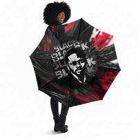 Steve Biko Umbrella with Black Consciousness Portrait, Power Fist Symbol and Red-Black Freedom - Wonder Print Shop