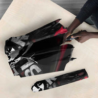 Steve Biko Umbrella with Black Consciousness Portrait, Power Fist Symbol and Red-Black Freedom - Wonder Print Shop