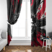 Steve Biko Window Curtain with Black Consciousness Portrait, Power Fist Symbol and Red-Black Freedom - Wonder Print Shop