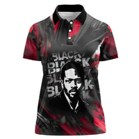 Steve Biko Women Polo Shirt with Black Consciousness Portrait, Power Fist Symbol and Red-Black Freedom - Wonder Print Shop