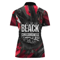 Steve Biko Women Polo Shirt with Black Consciousness Portrait, Power Fist Symbol and Red-Black Freedom - Wonder Print Shop