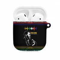 Steve Biko AirPods Case with Microphone Portrait, Black Consciousness Quote and Vibrant Ethnic Wave - Wonder Print Shop