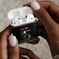 Steve Biko AirPods Case with Microphone Portrait, Black Consciousness Quote and Vibrant Ethnic Wave - Wonder Print Shop