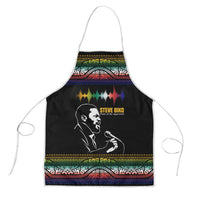 Steve Biko Apron with Microphone Portrait, Black Consciousness Quote and Vibrant Ethnic Wave - Wonder Print Shop