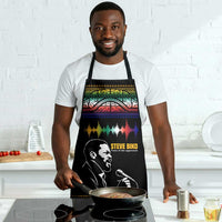 Steve Biko Apron with Microphone Portrait, Black Consciousness Quote and Vibrant Ethnic Wave - Wonder Print Shop