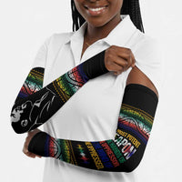 Steve Biko Arm Sleeves with Microphone Portrait, Black Consciousness Quote and Vibrant Ethnic Wave - Wonder Print Shop