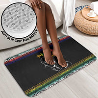 Steve Biko Bathroom Set with Microphone Portrait, Black Consciousness Quote and Vibrant Ethnic Wave - Wonder Print Shop