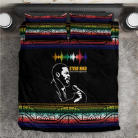 Steve Biko Bedding Set with Microphone Portrait, Black Consciousness Quote and Vibrant Ethnic Wave - Wonder Print Shop