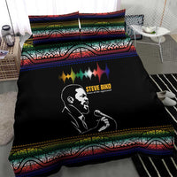 Steve Biko Bedding Set with Microphone Portrait, Black Consciousness Quote and Vibrant Ethnic Wave - Wonder Print Shop