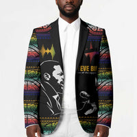 Steve Biko Blazer with Microphone Portrait, Black Consciousness Quote and Vibrant Ethnic Wave - Wonder Print Shop