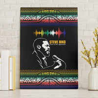 Steve Biko Canvas Wall Art with Microphone Portrait, Black Consciousness Quote and Vibrant Ethnic Wave - Wonder Print Shop