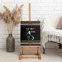 Steve Biko Canvas Wall Art with Microphone Portrait, Black Consciousness Quote and Vibrant Ethnic Wave - Wonder Print Shop