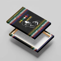 Steve Biko Canvas Wall Art with Microphone Portrait, Black Consciousness Quote and Vibrant Ethnic Wave - Wonder Print Shop