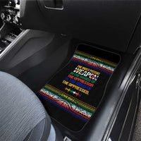 Steve Biko Car Mats with Microphone Portrait, Black Consciousness Quote and Vibrant Ethnic Wave - Wonder Print Shop
