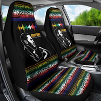 Steve Biko Car Seat Cover with Microphone Portrait, Black Consciousness Quote and Vibrant Ethnic Wave - Wonder Print Shop