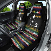 Steve Biko Car Seat Cover with Microphone Portrait, Black Consciousness Quote and Vibrant Ethnic Wave - Wonder Print Shop