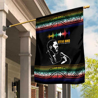 Steve Biko Garden Flag with Microphone Portrait, Black Consciousness Quote and Vibrant Ethnic Wave - Wonder Print Shop
